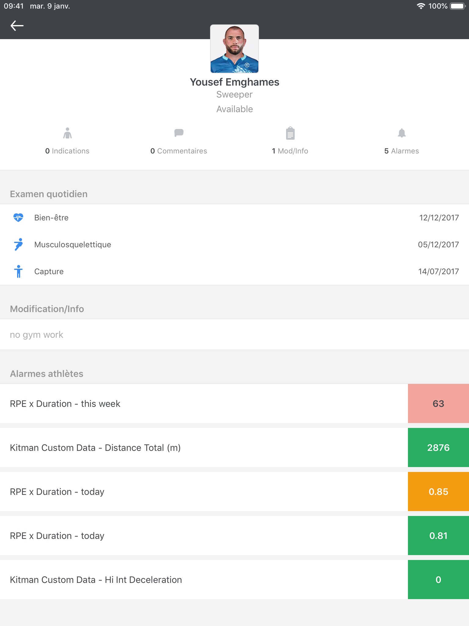 Kitman Labs Coach screenshot 2