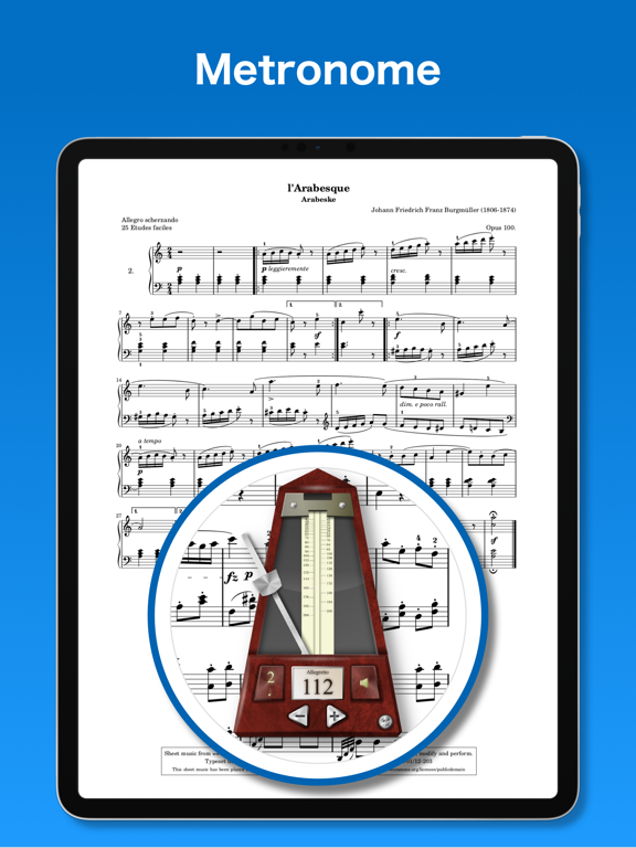 Free music score viewer “piaScore” (metronome, tuner, keyboard, recorder, piano, guitar, tablature, etc.) screenshot