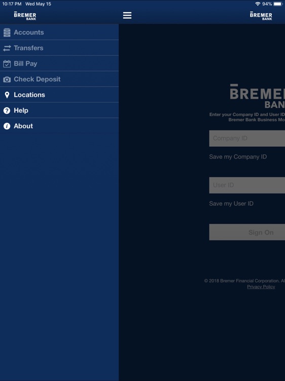 Bremer Bank Business for iPad