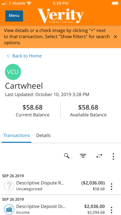 Verity Credit Union Mobile screenshot 3