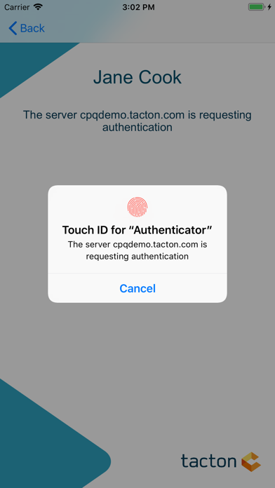 Tacton CPQ Authenticator screenshot 2