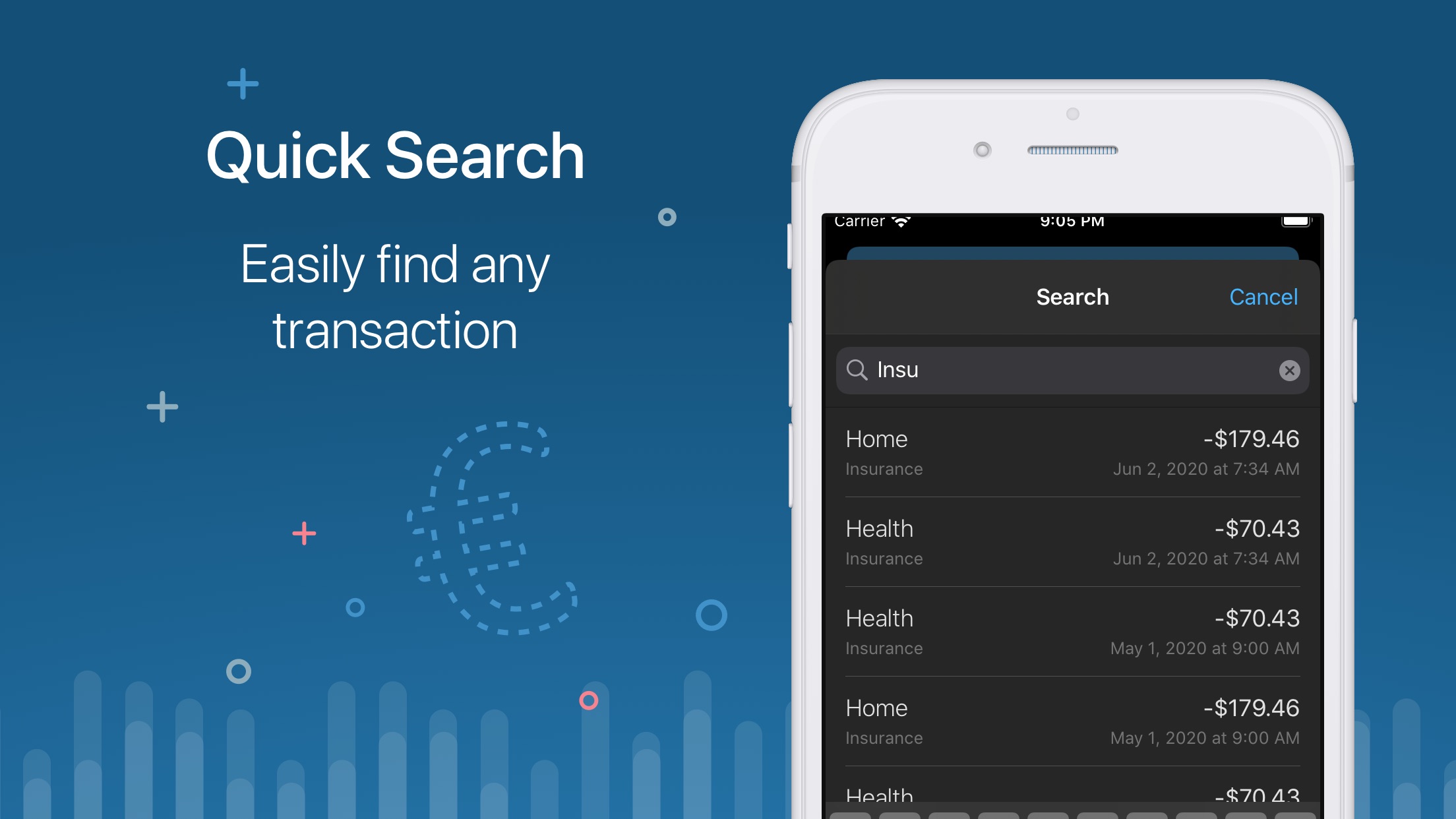 Screenshot do app 5coins Simple expense tracker