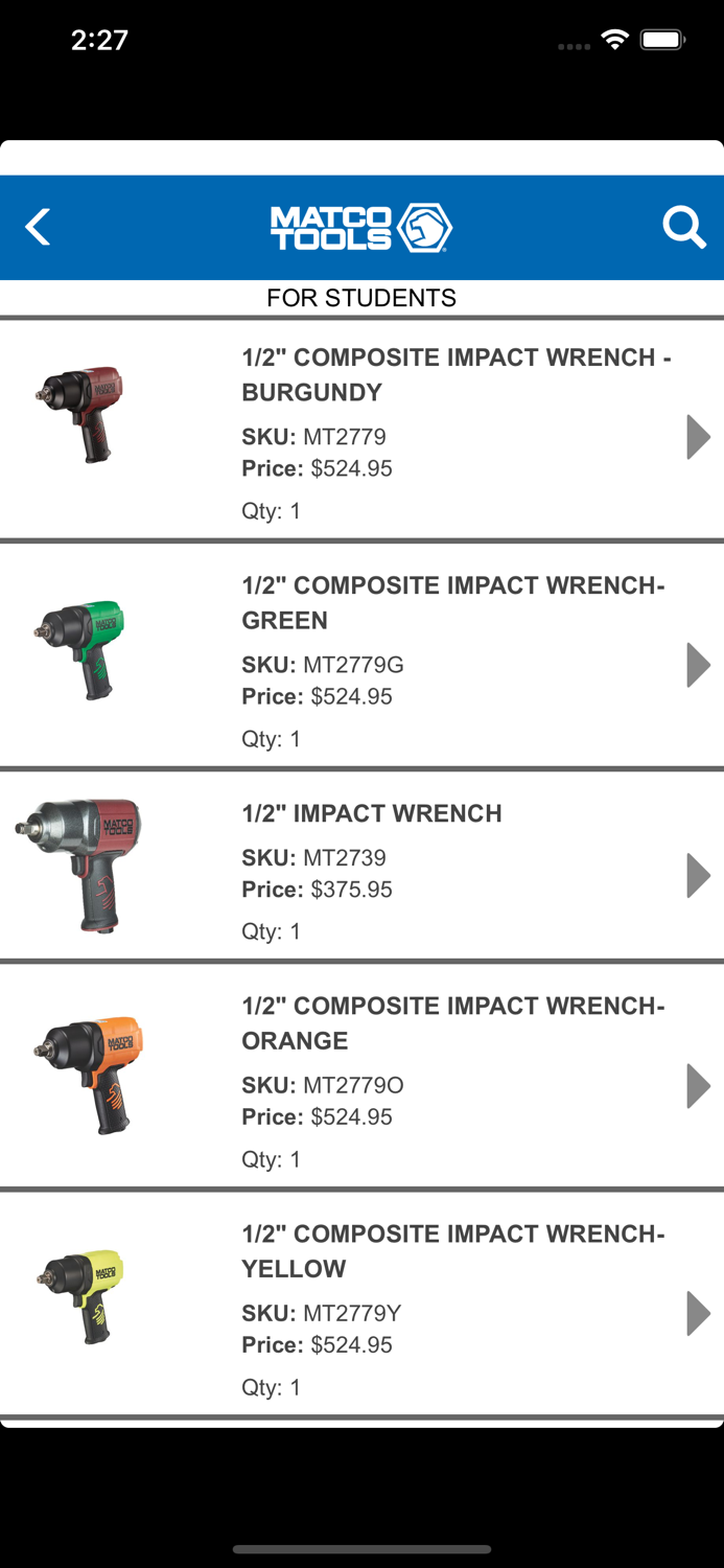 Matco Tools for Students