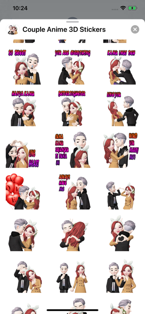 Couple Anime 3D Stickers(圖2)-速報App