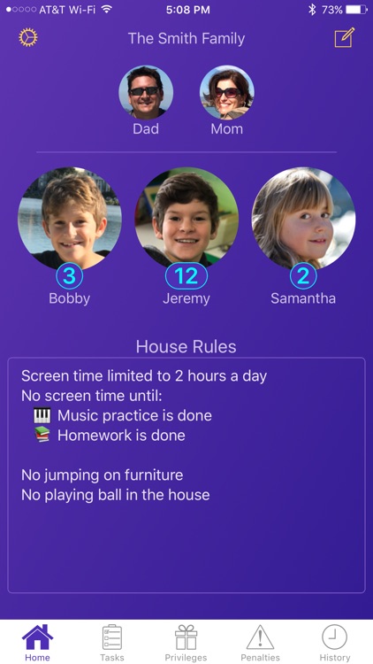 Privilege Points Chore Tracker