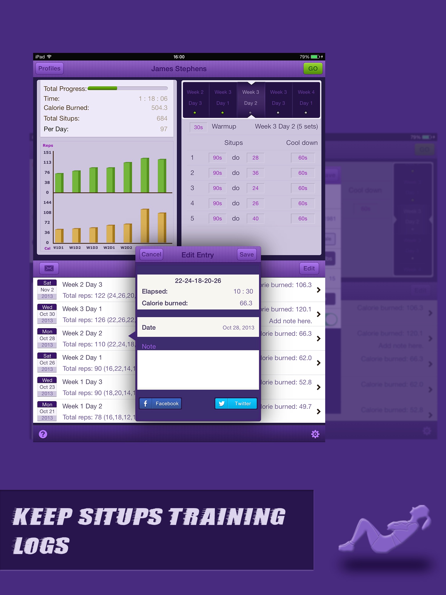 Situps Coach Pro for iPad screenshot 4