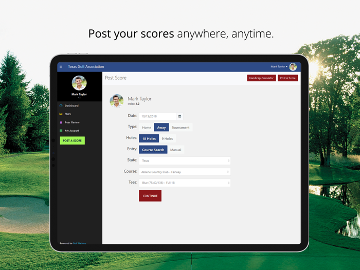 Texas Golf Association App