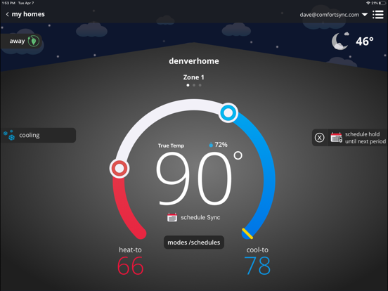 Comfort Sync® Thermostat screenshot 3