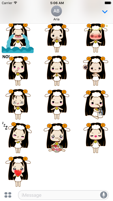 Animated Cute Aries Girl Emoji screenshot 3