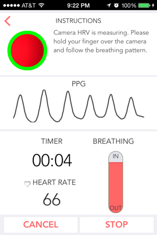 Camera Heart Rate Variability screenshot 2
