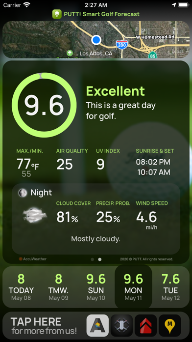 PUTT! Smart Golf Forecast screenshot 2