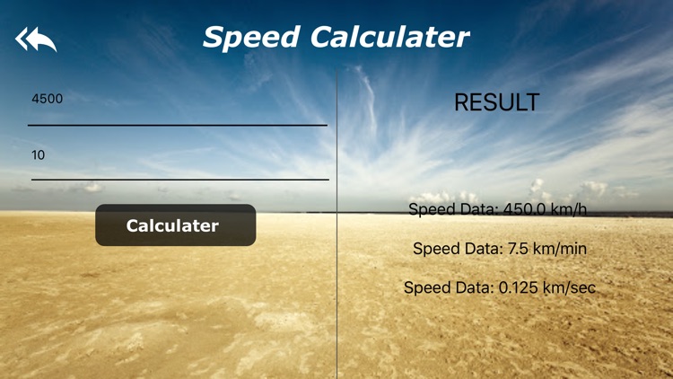 Speed and Area Calculater