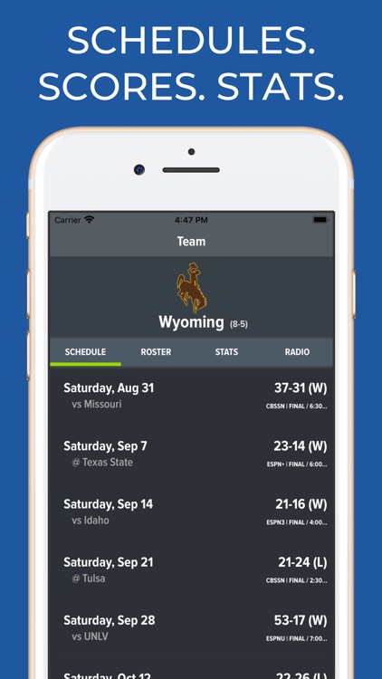 Wyoming Football Schedules