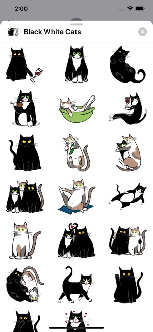 Black White Cats Sticker Pack(圖1)-速報App