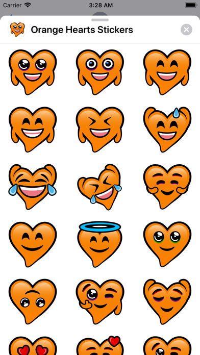 Orange Hearts stickers screenshot 2