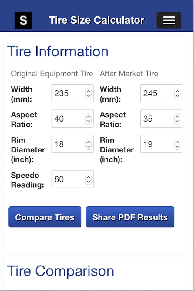Gear Speed and Tire Size screenshot 3