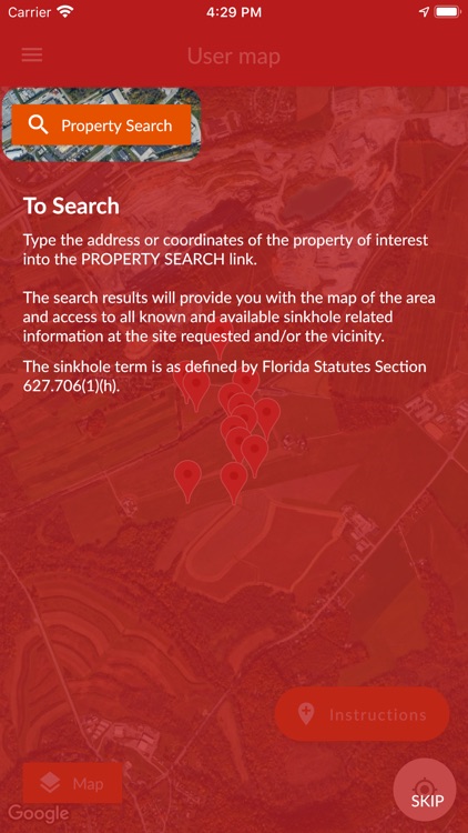Sinkhole Finder App