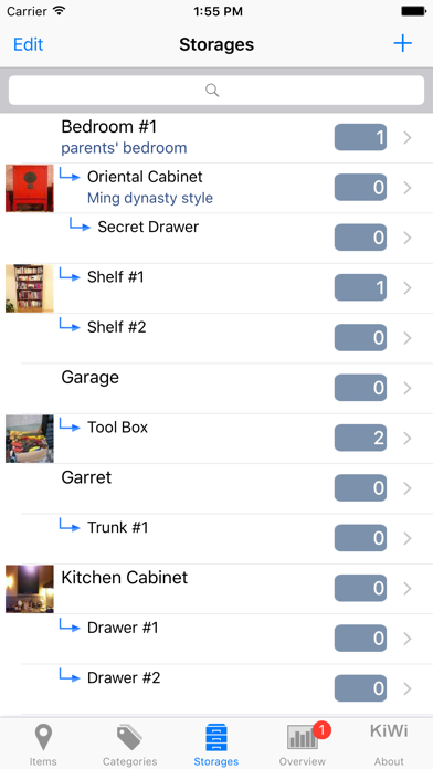 Items Storage Inventory review screenshots