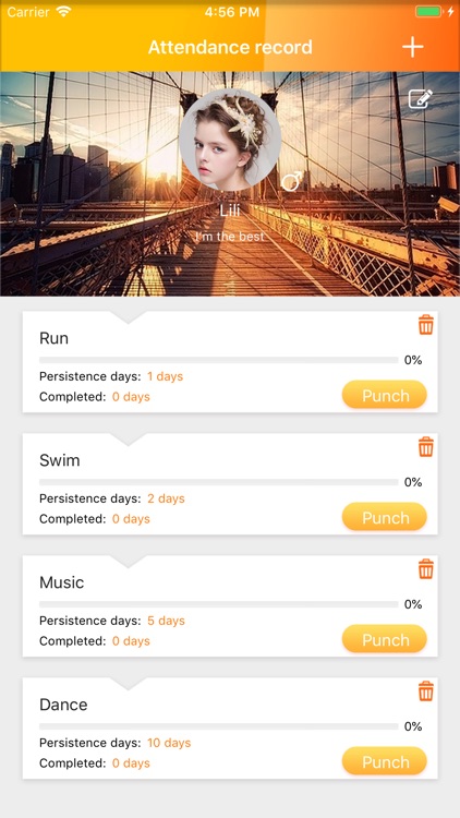 Attendance record - On time
