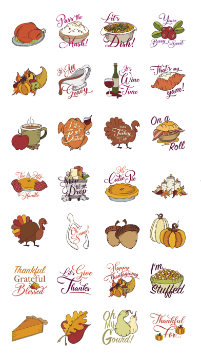 Woodcut Thanksgiving Stickers screenshot 2