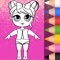 This virtual coloring and drawing book, full of dolls pictures, is designed for girls and boys alike (although, girls especially like it)