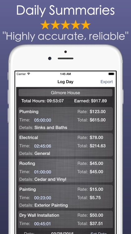 Timesheet Work & Hours Tracker