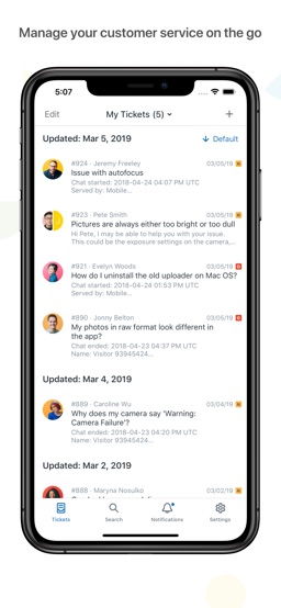 Zendesk Support app screenshot