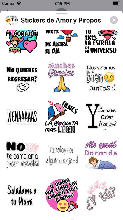 Stickers de Amor y Piropos