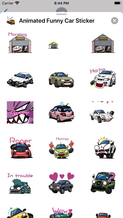 Animated Funny Car Sticker