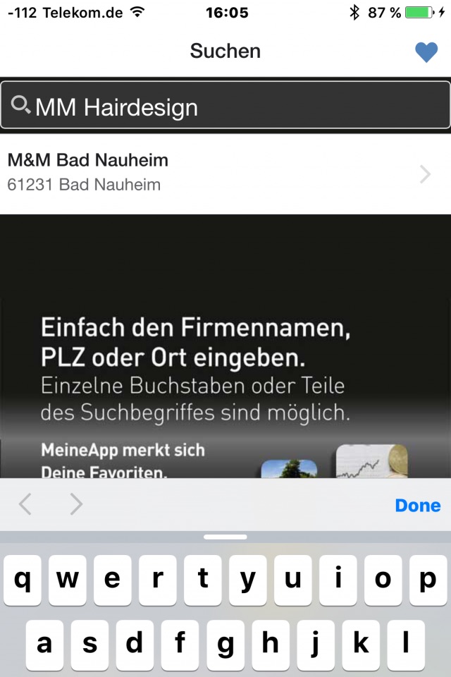 meineApp Lieblingsgeschäfte screenshot 2