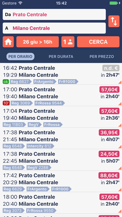 Screenshot of Trenìt! orari treni e ritardi1
