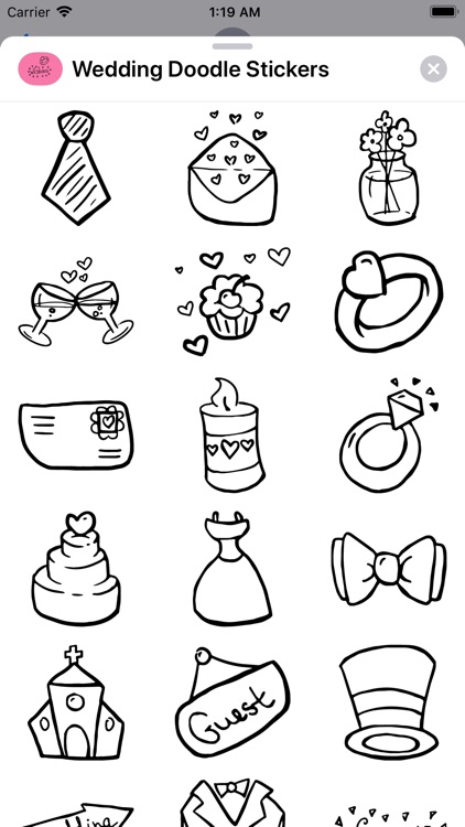 Wedding Doodle Stickers