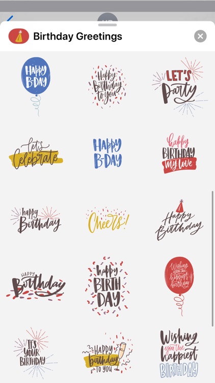 Birthday Greetings Stickers