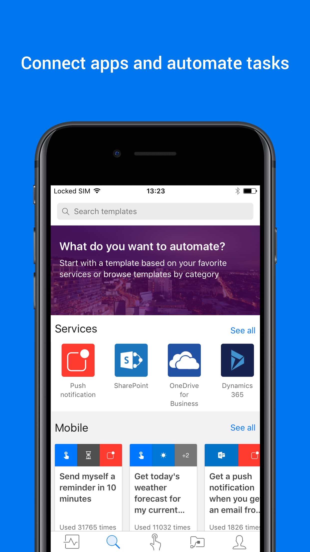 Screenshot do app Power Automate