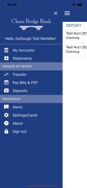 Chain Bridge Bank Mobile App