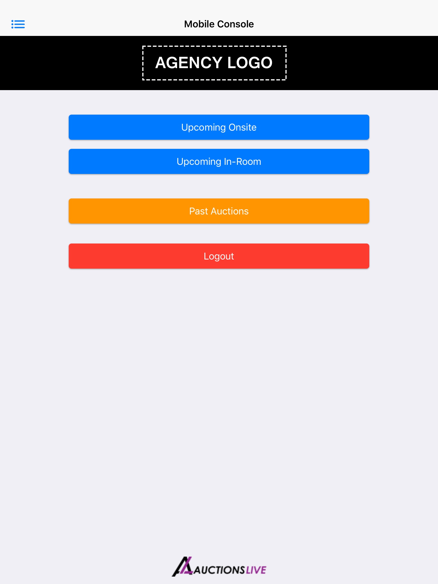 Mobile Console AUCTIONS LIVE screenshot 2