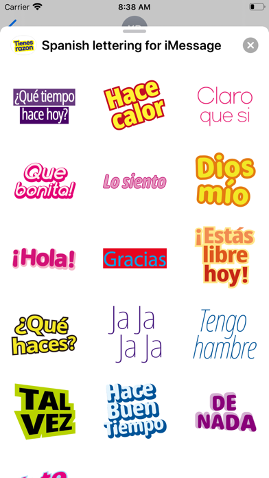 Spanish lettering for iMessage screenshot 3