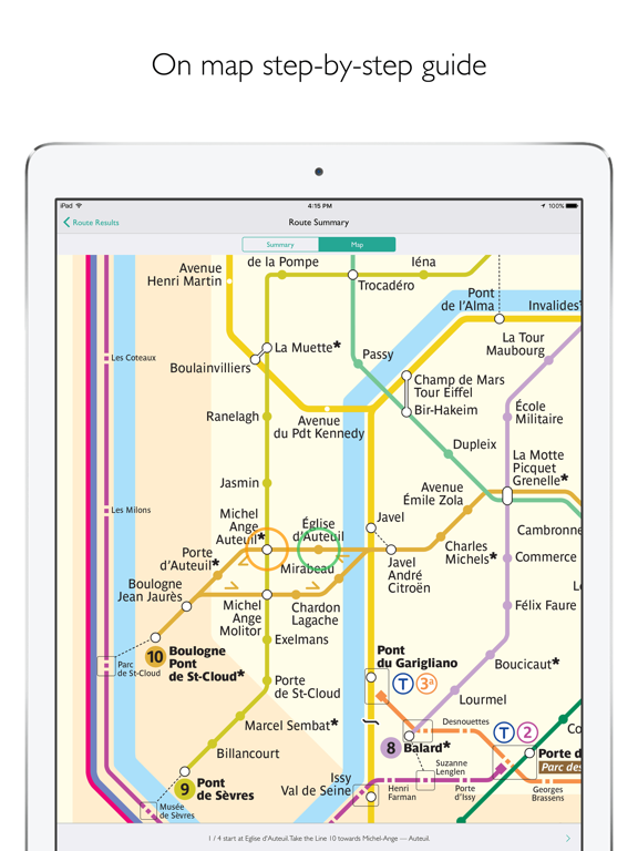 Paris Metro Map and Route Planner screenshot