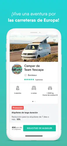 Screenshot 3 Yescapa, alquiler autocaravana iphone