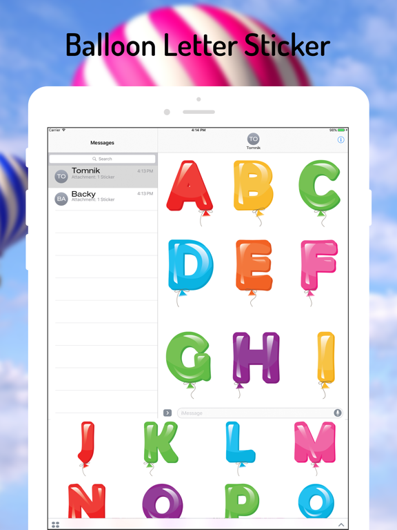 Balloon Letters Sticker screenshot 2