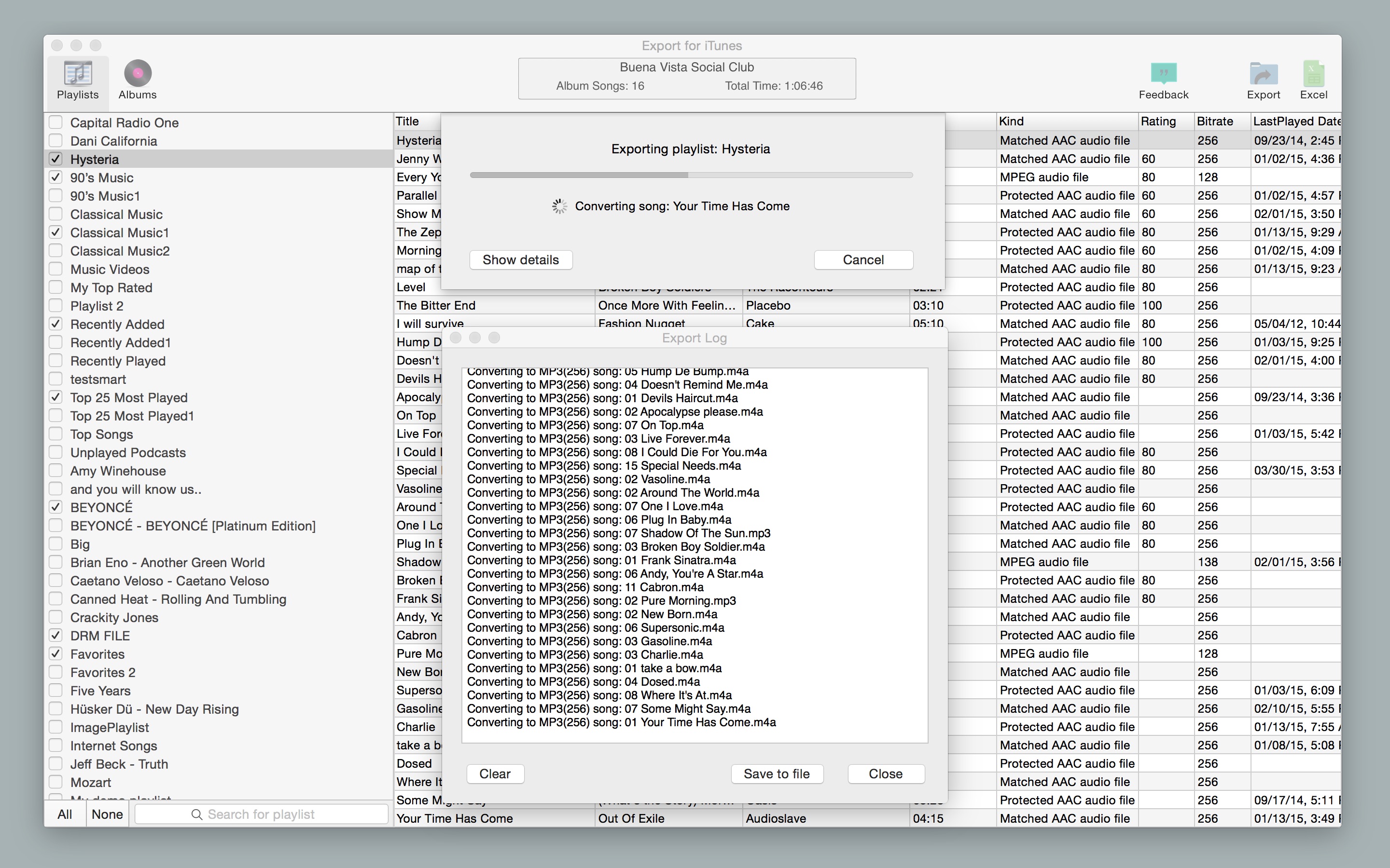 Screenshot do app Export for iTunes