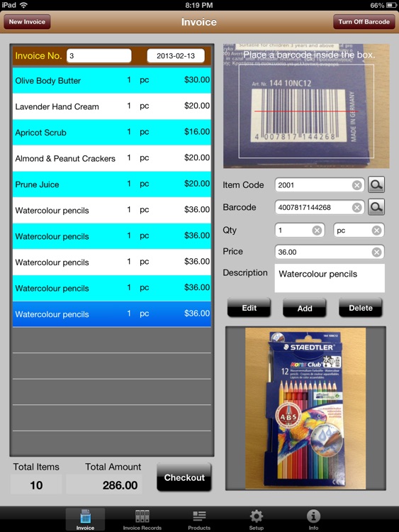 Barcode Invoices