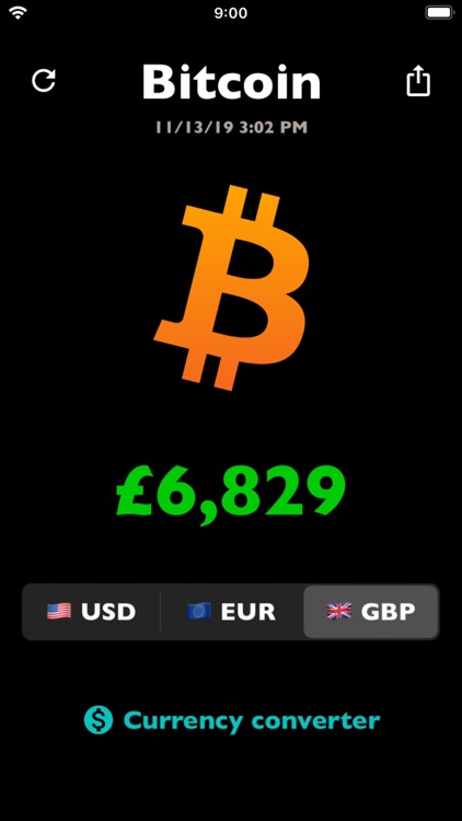 Bitcoin price BTC rate live