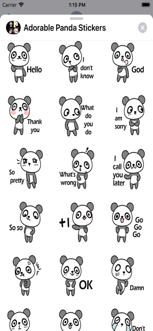 Adorable Panda Stickers(圖7)-速報App