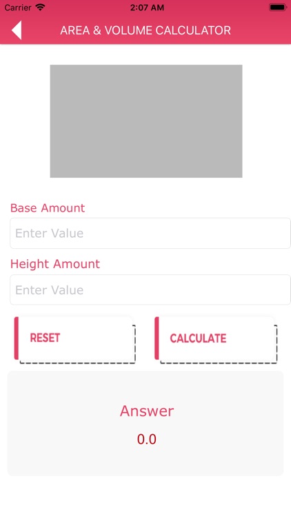 AREA - VOLUME CALCULATOR