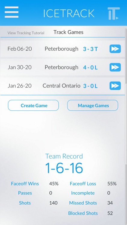 Icetrack Hockey Stats