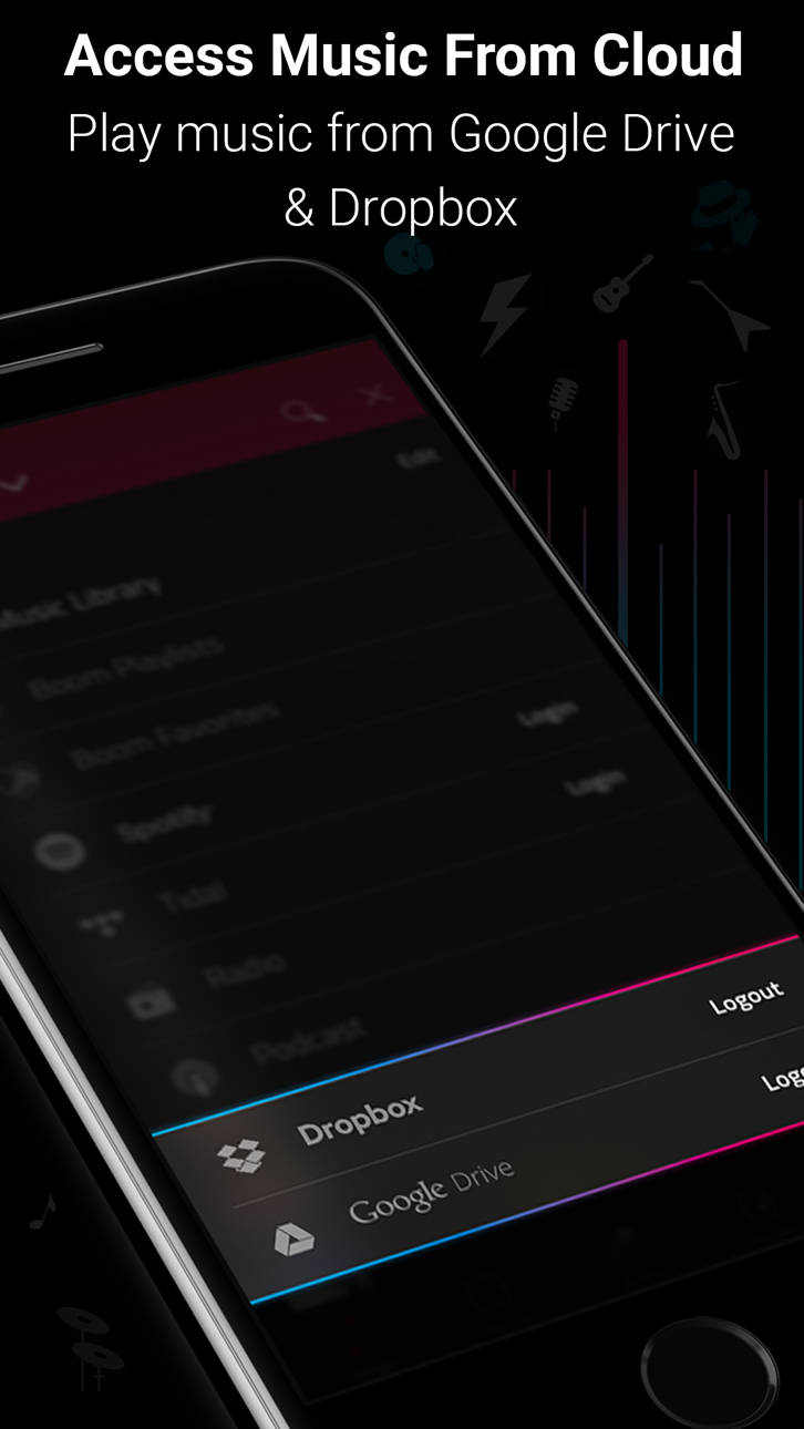 Boom: Music Player & Equalizer Modded screenshot 4 - iOS app interface