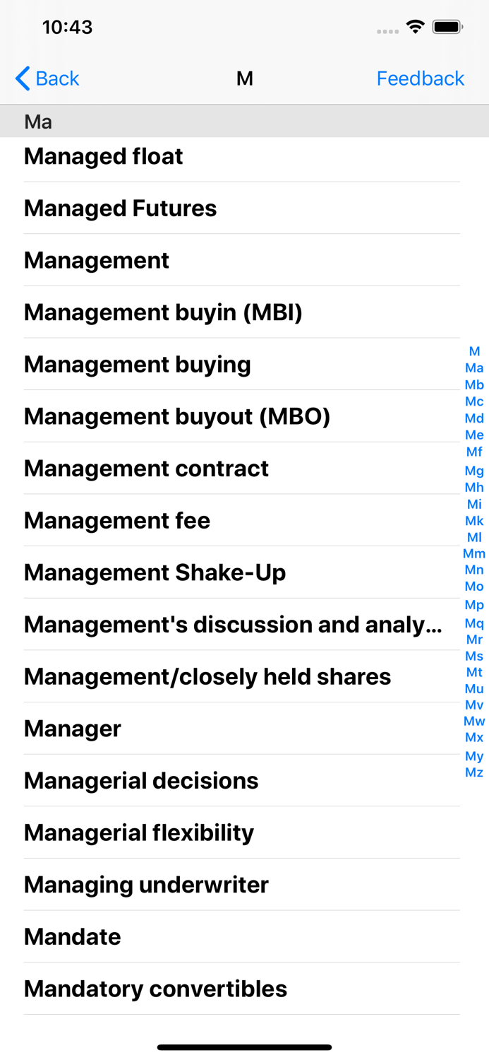 Harveys Financial Glossary