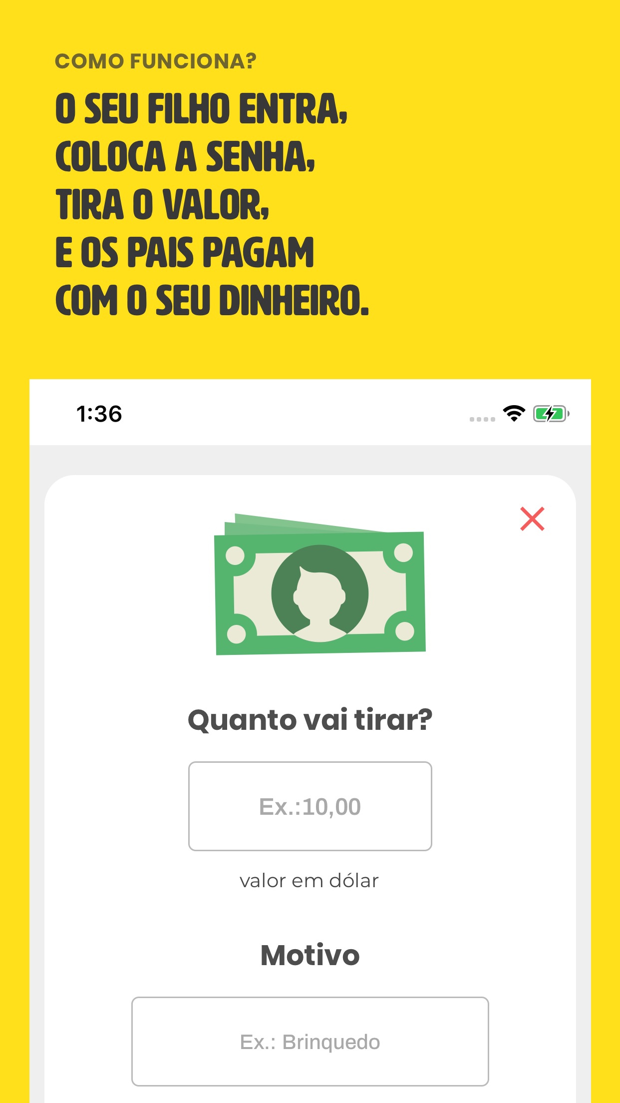 Screenshot do app O Meu Banco controle de mesada