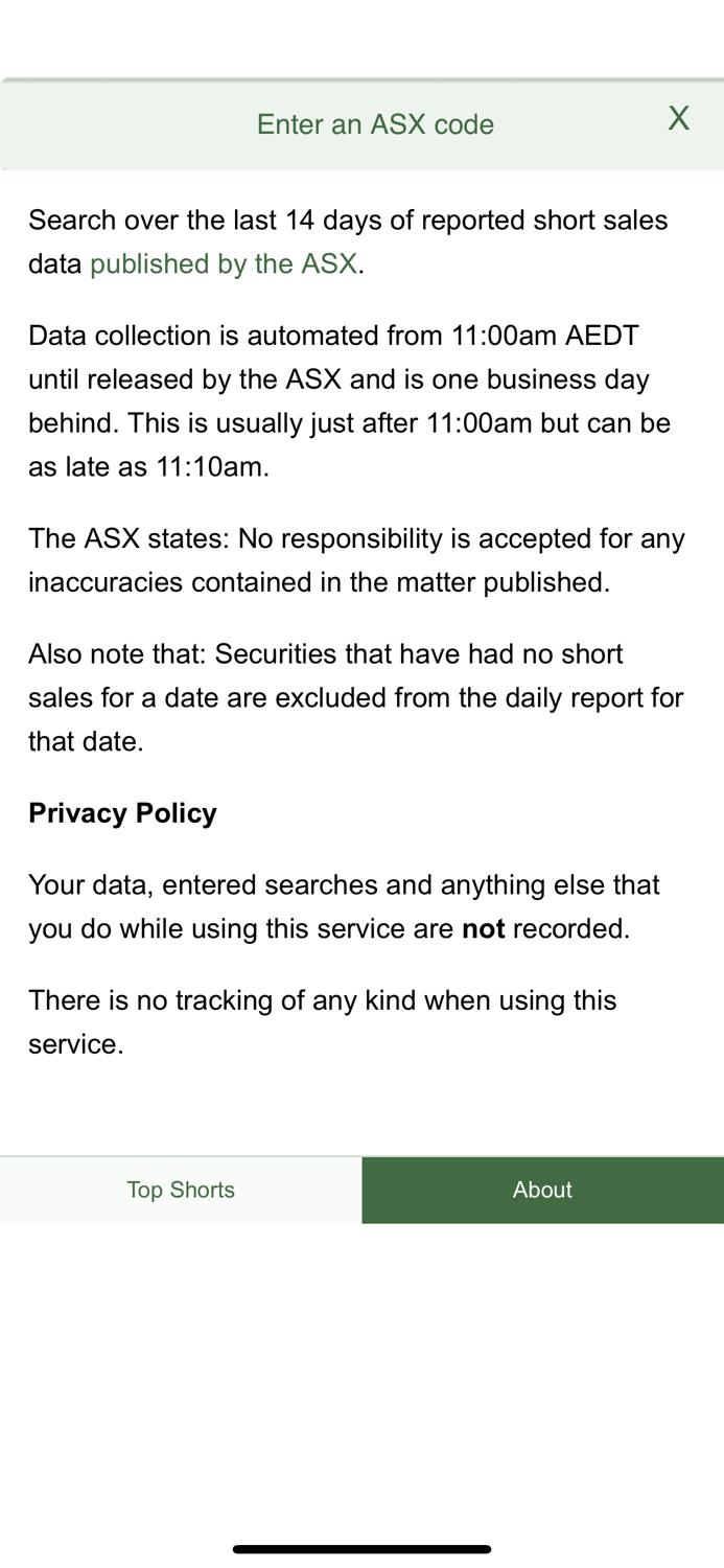 ASX Daily Gross Short Sales